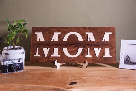 Mom Wood Sign Mothers Day T Wooden Personalized Mom Etsy