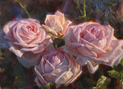Nanas Roses Impressionistic Oil Painting Of Beautiful Flowers Painting