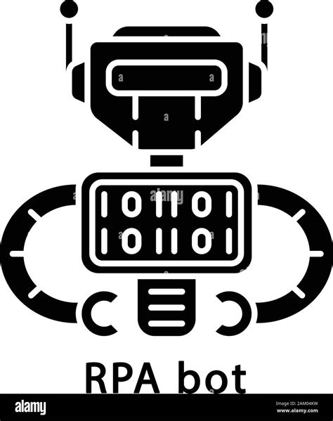 Rpa Bot Glyph Icon Programmed Cyborg Software Robot Robotic Process