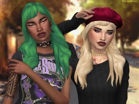 Iris Agate Hair Duo Tone Acc Recolor At Candy Sims 4 Sims 4 Updates