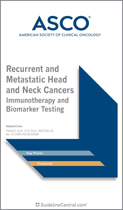 Recurrent And Metastatic Head And Neck Cancers Clinical Guidelines Pocket Guide Guideline Central