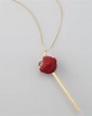 Simone I. Smith Yellow Gold Crystal-Encrusted Lollipop Necklace, Red