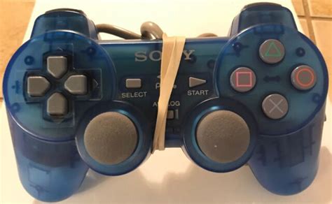 Official Sony Playstation One Ps1 Clear Blue Controller Tested Works Ebay
