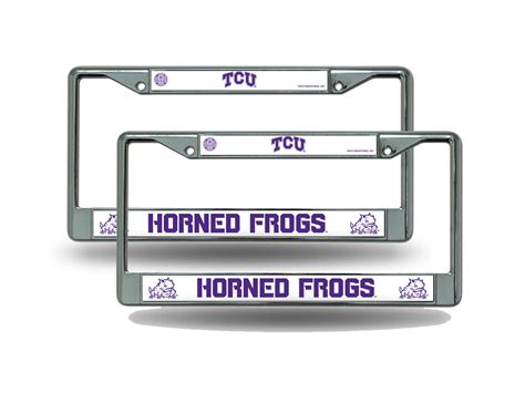 Texas Christian University Tcu Horned Frogs Chrome Metal License Plate