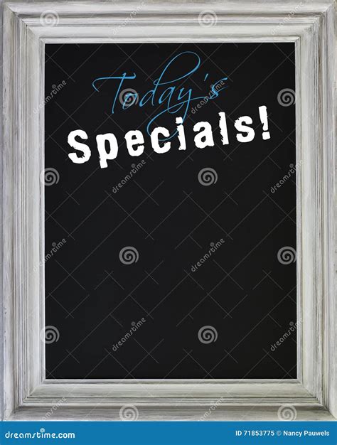 Today S Specials Menu On Blackboard Stock Image Image Of Frame