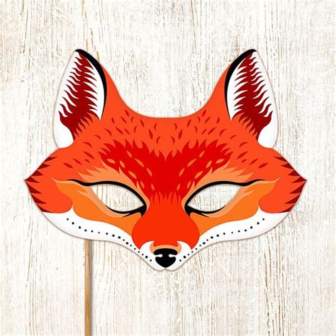 Red Fox Mask Printable Animal Masks Paper Mask By Lmeprintables
