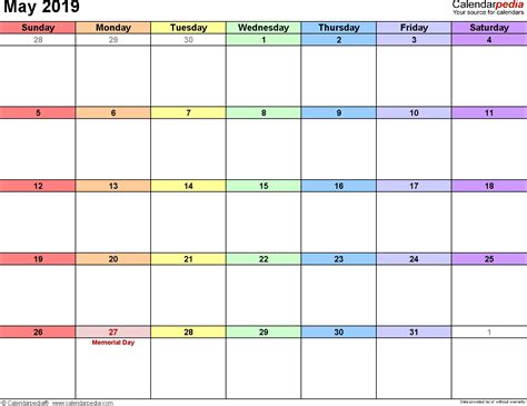 Monthly Calendars To Print Colorful