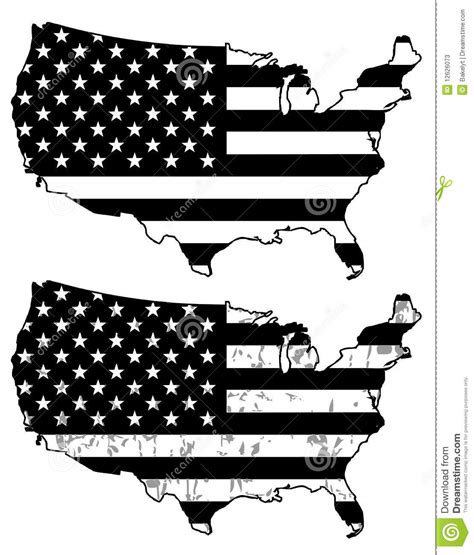 Usa Black And White Flags Stock Vector Illustration Of Majestic 12626073