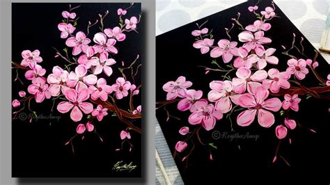 Acrylic Cherry Blossoms Acrylic Painting Art And Collectibles Pe