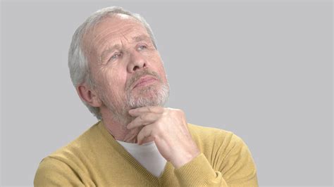 Portrait Of Thinking Man Grey Background Stock Footage Sbv 321550484