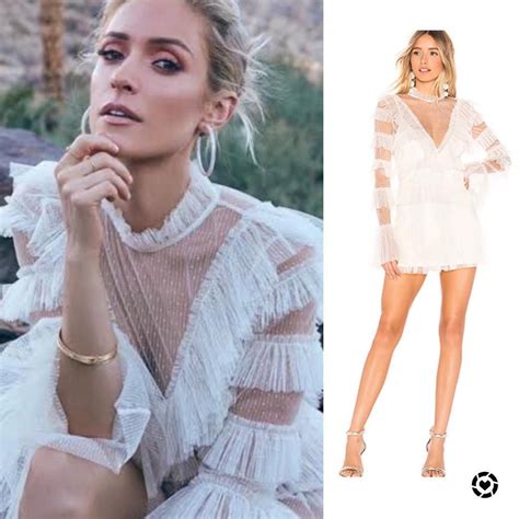 Kristin Cavallari's White Ruffle Lace Dress https://www.bigblondehair.com/kristin-cavallaris ...