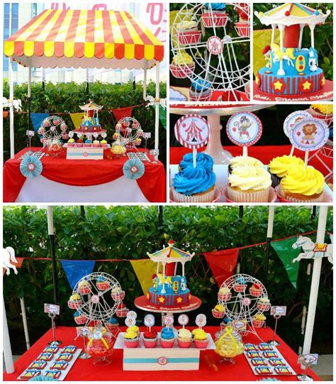 Kara S Party Ideas Carnival Themed Birthday Party {decor Ideas Planning Cake Styling}