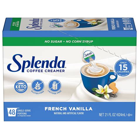 Splenda Single Serve Coffee Creamer Cups Sugar Free French Vanilla 48