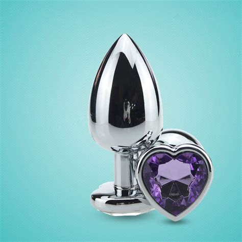 Intimate Smooth Touch Metal Anal Plug Heart Crystal Jewelry Butt Plug