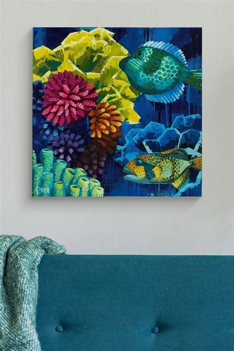 You can browse coral reef painting samples from real customers and artists. Marine Moonlight, 20 | Coral reef art, Painting art ...