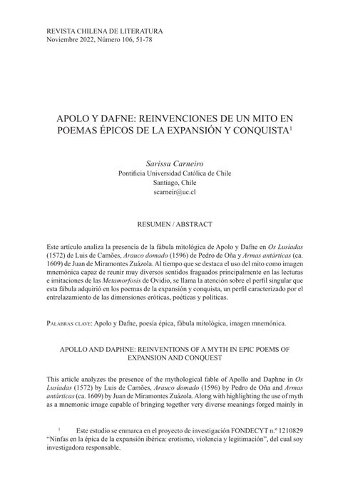 Pdf Apolo Y Dafne Reinvenciones De Un Mito En Poemas Picos De La