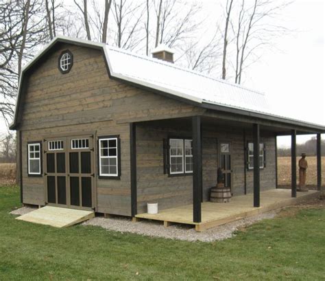 Deluxe Hi Loft Porch Barn Amish Oak Furniture And Mattress Store Shed