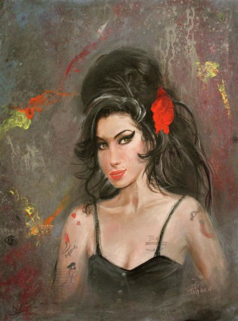 Amy Winehouse Painting By Tommy Vaagen