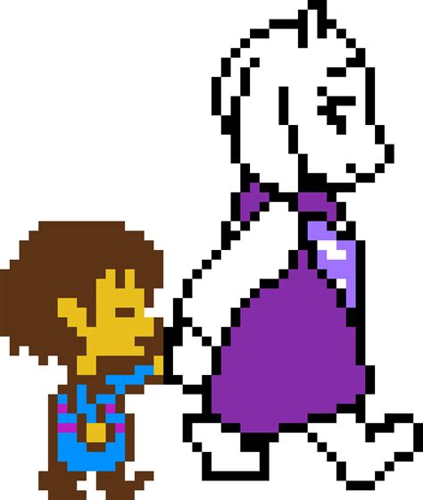 Toriel Holding Frisk´s Hand Toriel And Frisk Pixel Art Clipart Full