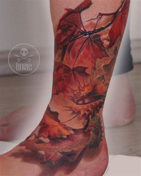 Abstract Fall Leaves Tattoo By Borristattoo Tattoo Ideen