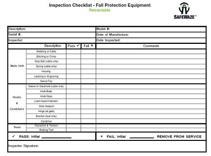 This safety harness inspection checklist template can be used as a baseline procedure for ensuring safe safety harnesses. Fall Protection Training - Safewaze University | Safewaze