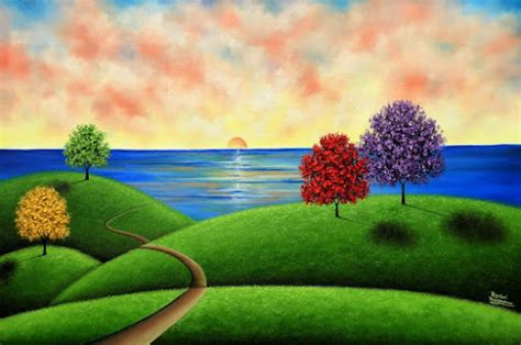 Bing Art By Rachel Bingaman Red Tree Landscape Painting Sunset Sky
