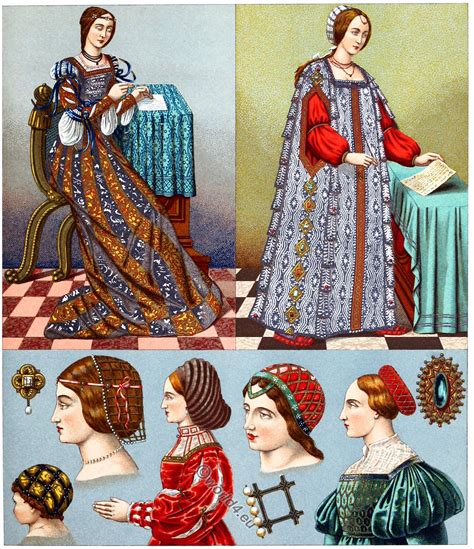 Italian Fashion Female Costumes Hairstyles And Headgear 16th Century