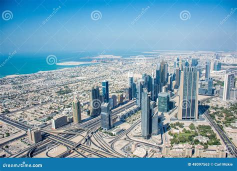 Dubaj Linii Horyzontu Widok Od Burj Al Khalifa Obraz Stock Obraz Z O Onej Z Dubaj