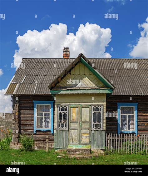 Classical House From 1960 In The Belarus Village Stock Photo Alamy