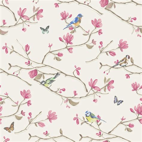 Crane birds dance in pink peony flowers. Bird Motif Wallpaper - WallpaperSafari
