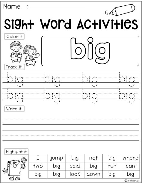Free Sight Word Activities Sight Words Word Activities Sight Word