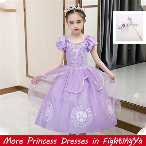 【in Stock】girls Kids Princess Sofia Dress Cosplay Birthday Party