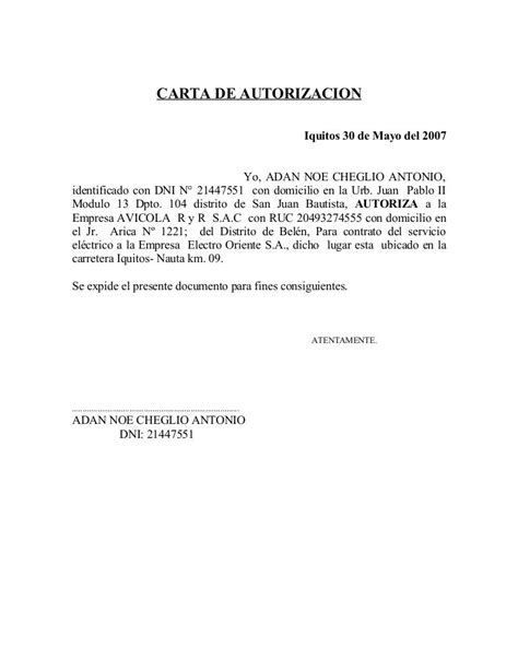 Modelo De Carta De Autorizacion Images