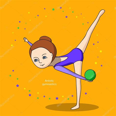 Esportes para crianças. Ginástica artística — Vetores de Stock