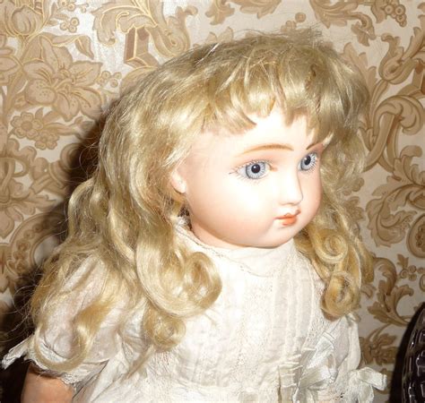 Antique Small Size Blond Mohair Doll Wig With Bangs Wigs With Bangs