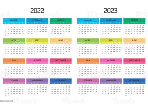 Vetores De Modelo Do Calendário 2022 E 2023 12 Meses Incluem Evento De