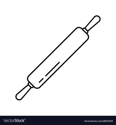 Rolling Pin Icon Thin Line Art Logo Royalty Free Vector