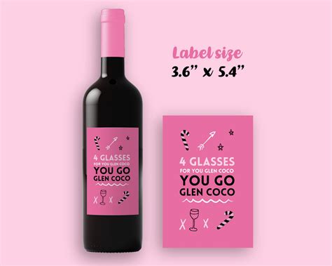 mean girls wine labels 6 wine bottle labels mean girls etsy