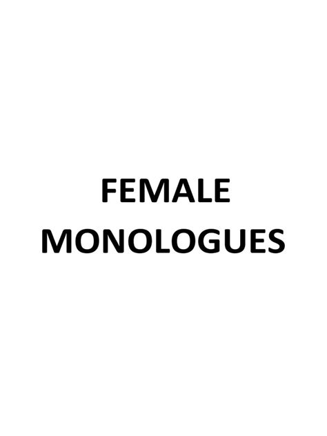 Female Monologues Pdf