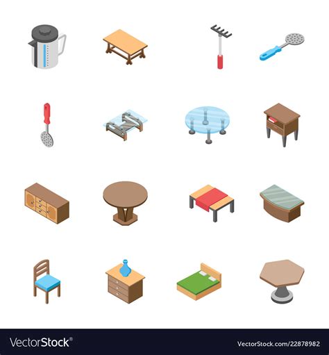 Pack Of Isometric Objects Royalty Free Vector Image