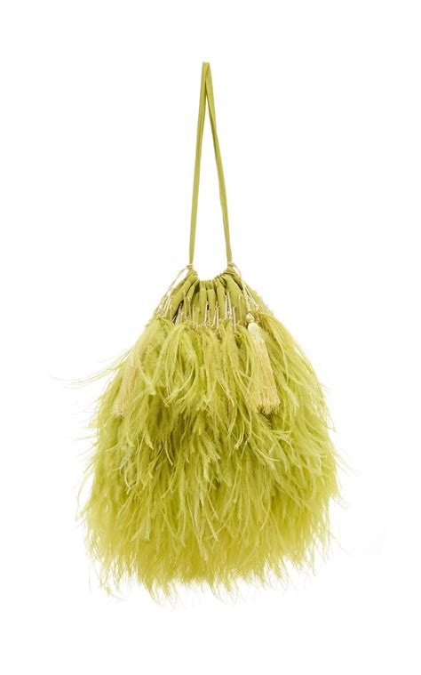 Embellished Ostrich Feathers Evening Pouch By Attico For Preorder On