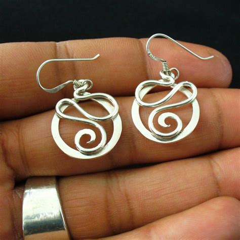 Handmade Sterling Silver Twisted Wire Earrings Etsy Wire Jewelry