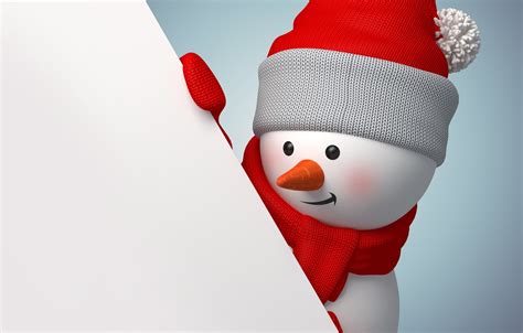 Wallpaper Rendering New Year Snowman Christmas New Year Cute