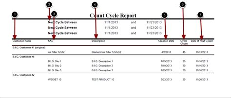 Reports Management Cycle Count