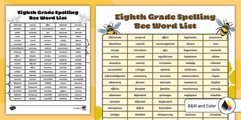 Eighth Grade Spelling Bee Word List Teacher Made Twinkl