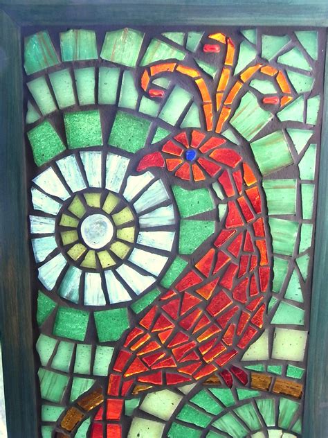 Scarlet Bird Of Paradise Stained Glass Mosaic
