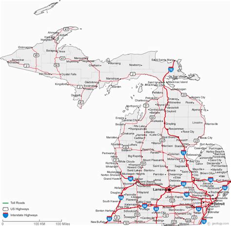 Map Of Michigan West Coast Secretmuseum