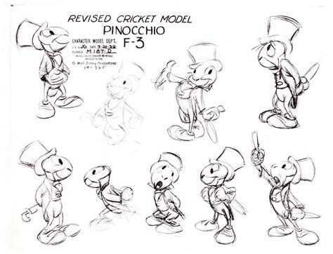Jiminy Cricket Model Sheet Disney Pinocchio 07 1488×1139 Pixels