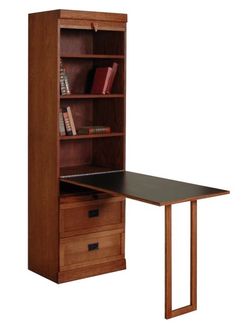 Wood wall mounted fold down laptop desk, space saving floating desk, wall mounted folding desk, space saving floating, mac desk, study desk. Mission Style Bookcase with Drop Down Table and Bottom ...