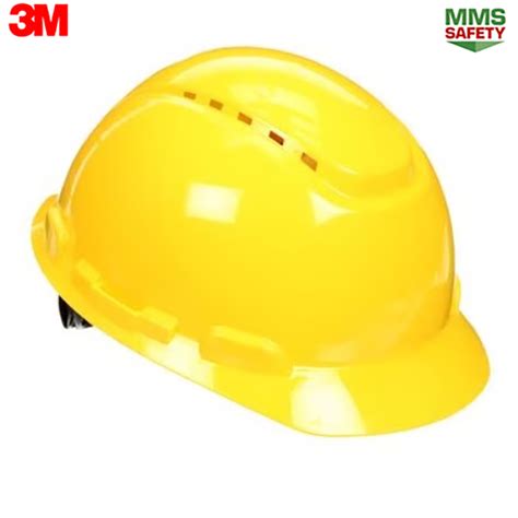 3m H 702sfv Uv หมวกนิรภัยสีเหลืองมีรู Mms